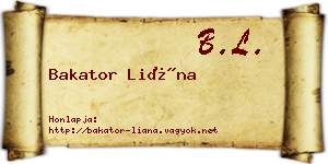 Bakator Liána névjegykártya